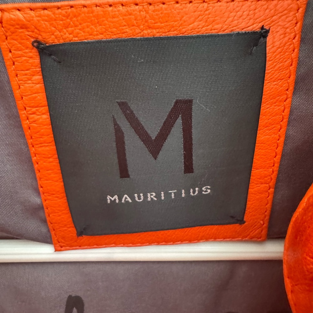 Mauritius Orange Leather Jacket - image 3